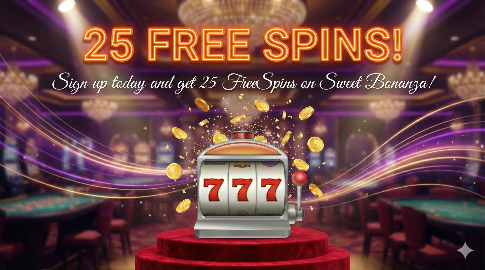 25 Free Spins on Sweet Bonanza